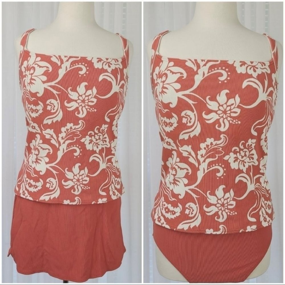 Lands End Tankini Skirt Bikini Swimsuit 3 PC Bundle 10/12